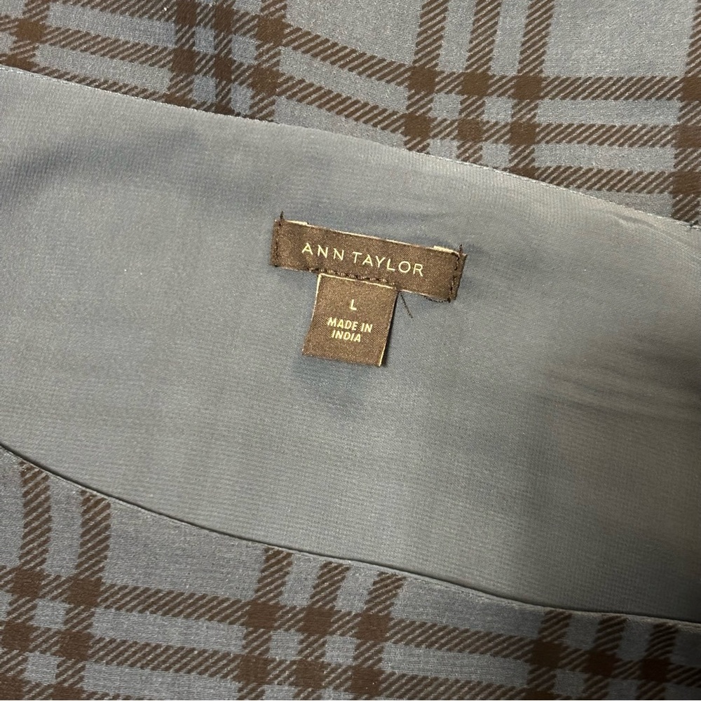 Ann Taylor Navy and Black Plaid Blouse - Picture 8 of 13